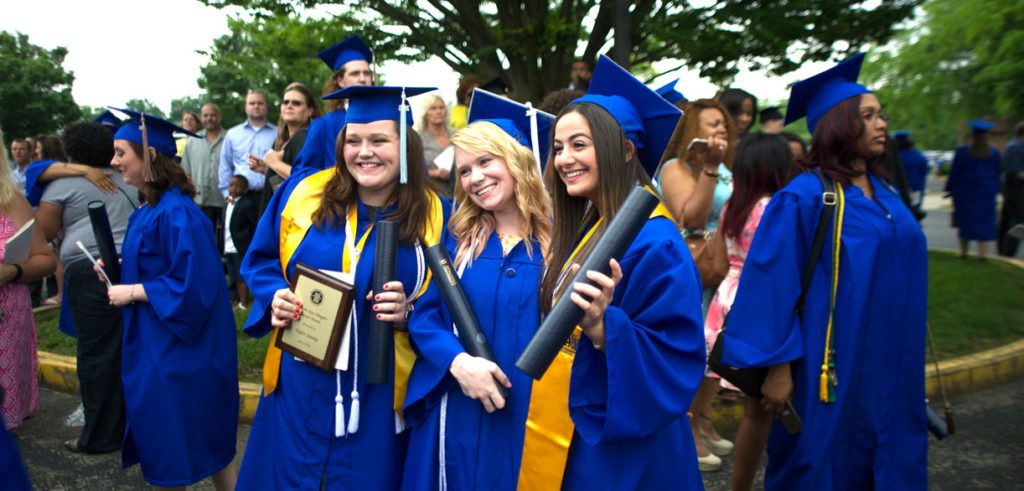 Baccalaureate students after commencement