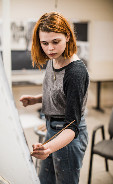 BFA studio art student painting